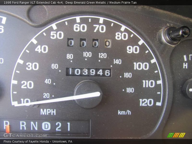 Deep Emerald Green Metallic / Medium Prairie Tan 1998 Ford Ranger XLT Extended Cab 4x4