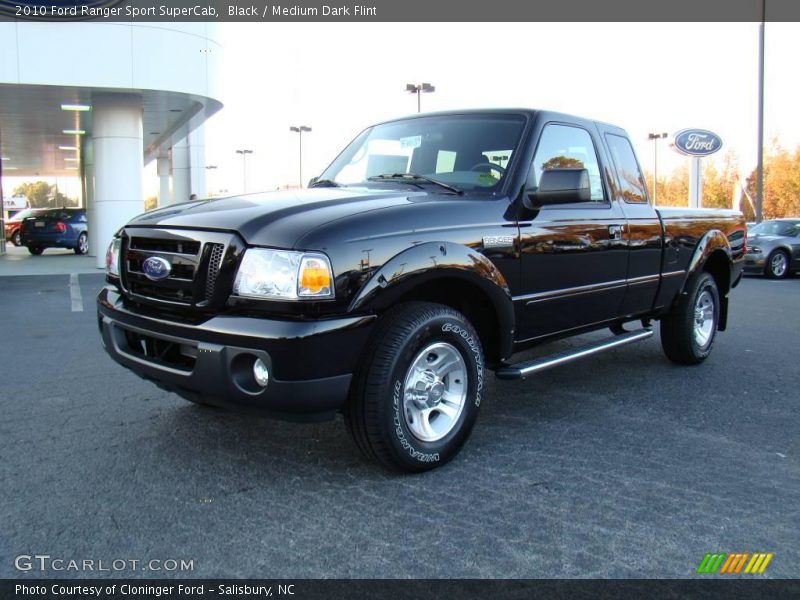 Black / Medium Dark Flint 2010 Ford Ranger Sport SuperCab