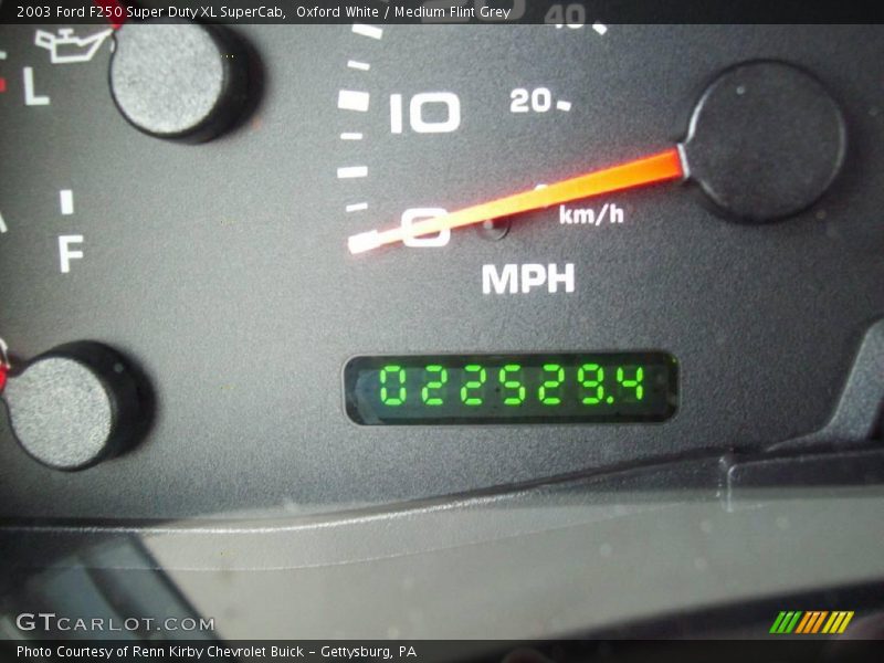 Oxford White / Medium Flint Grey 2003 Ford F250 Super Duty XL SuperCab