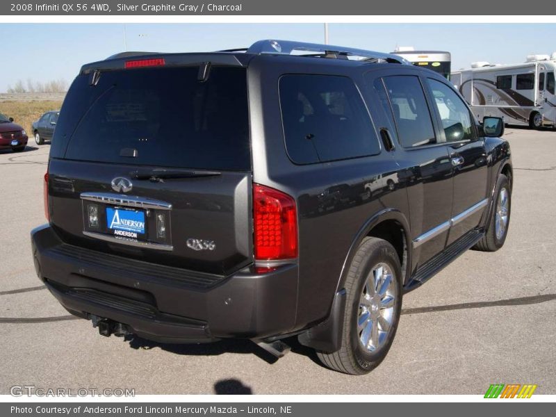 Silver Graphite Gray / Charcoal 2008 Infiniti QX 56 4WD