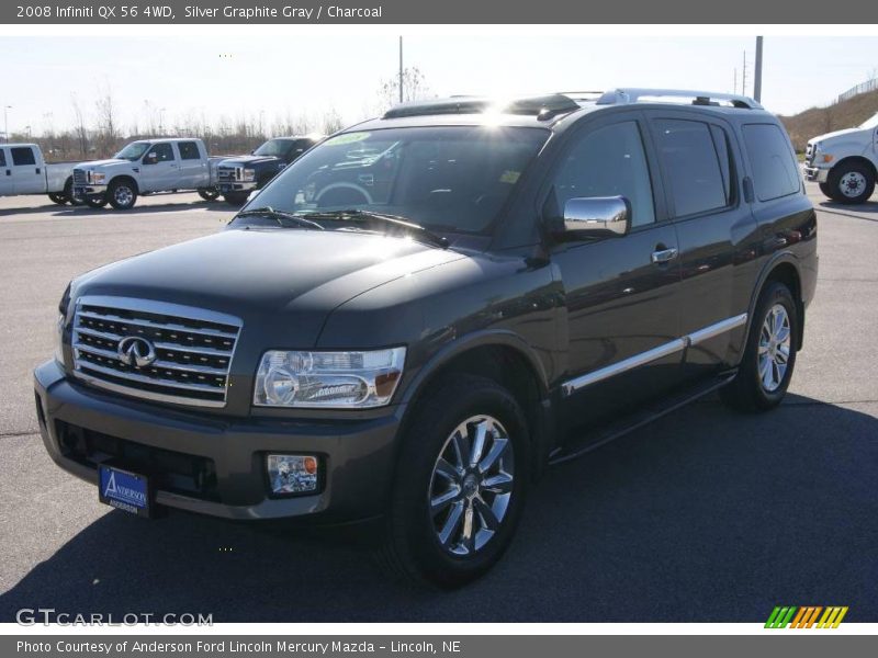 Silver Graphite Gray / Charcoal 2008 Infiniti QX 56 4WD