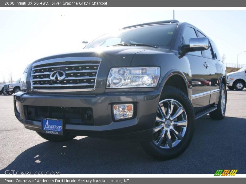 Silver Graphite Gray / Charcoal 2008 Infiniti QX 56 4WD