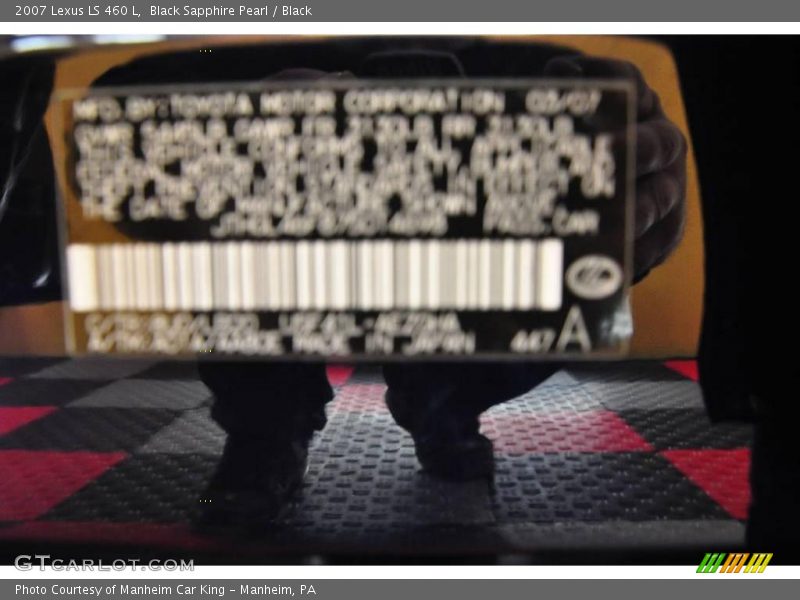 Black Sapphire Pearl / Black 2007 Lexus LS 460 L