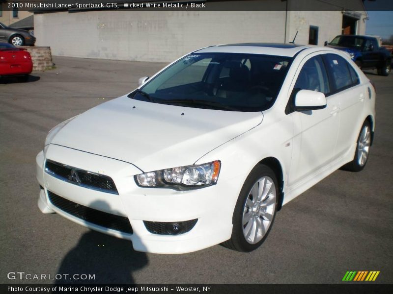 Wicked White Metallic / Black 2010 Mitsubishi Lancer Sportback GTS