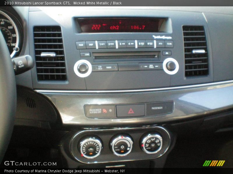 Wicked White Metallic / Black 2010 Mitsubishi Lancer Sportback GTS