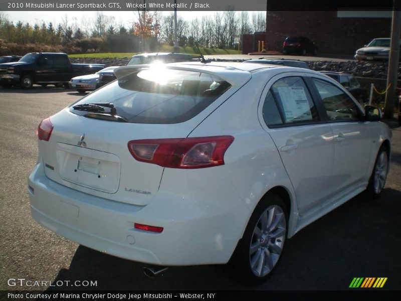 Wicked White Metallic / Black 2010 Mitsubishi Lancer Sportback GTS