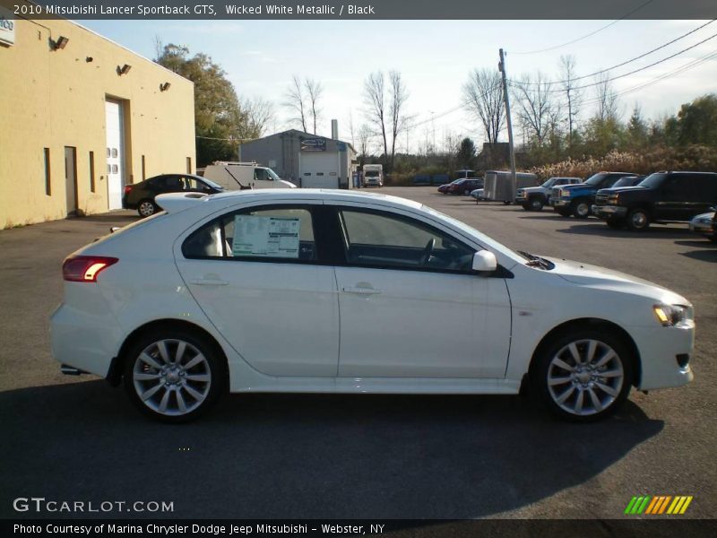 Wicked White Metallic / Black 2010 Mitsubishi Lancer Sportback GTS