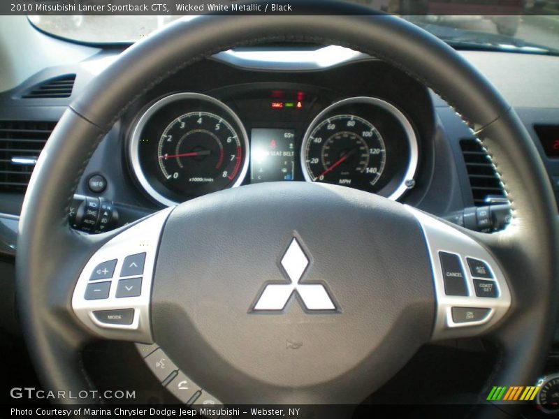 Wicked White Metallic / Black 2010 Mitsubishi Lancer Sportback GTS