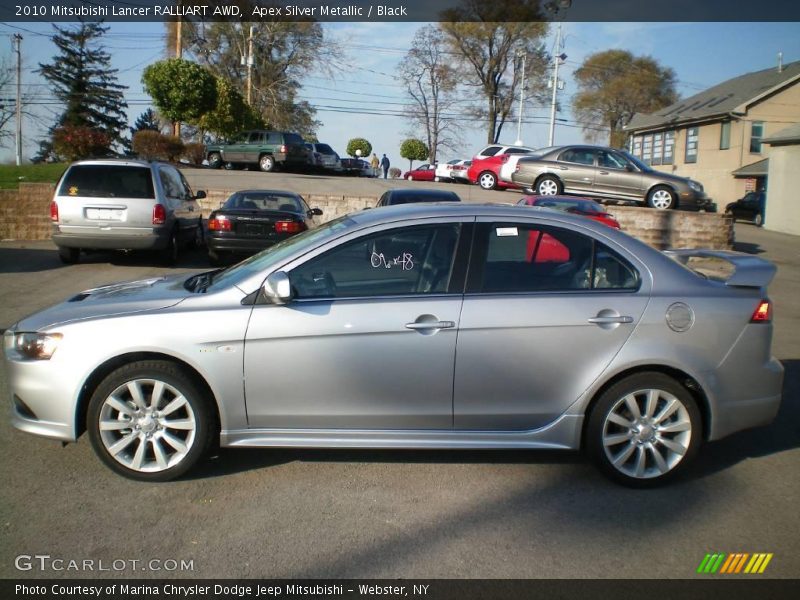 Apex Silver Metallic / Black 2010 Mitsubishi Lancer RALLIART AWD