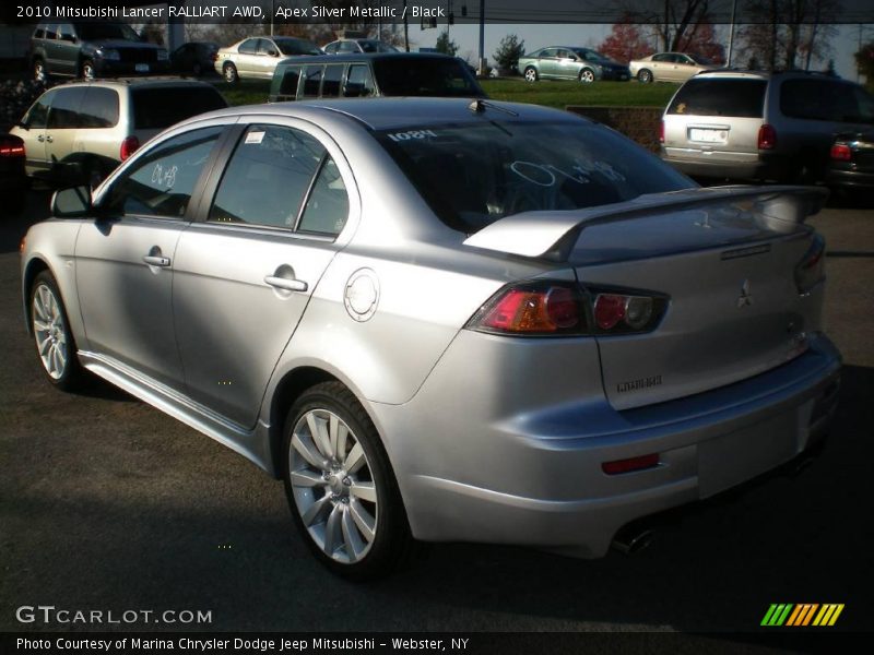 Apex Silver Metallic / Black 2010 Mitsubishi Lancer RALLIART AWD