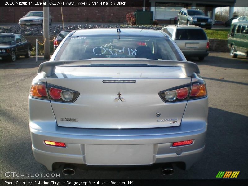 Apex Silver Metallic / Black 2010 Mitsubishi Lancer RALLIART AWD