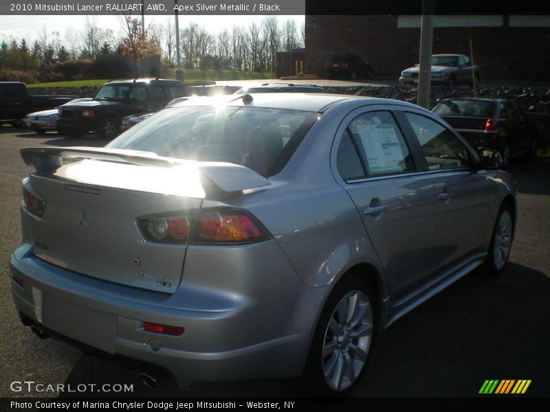 Apex Silver Metallic / Black 2010 Mitsubishi Lancer RALLIART AWD