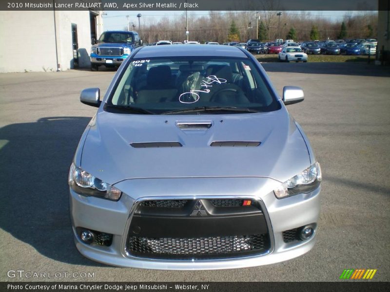 Apex Silver Metallic / Black 2010 Mitsubishi Lancer RALLIART AWD