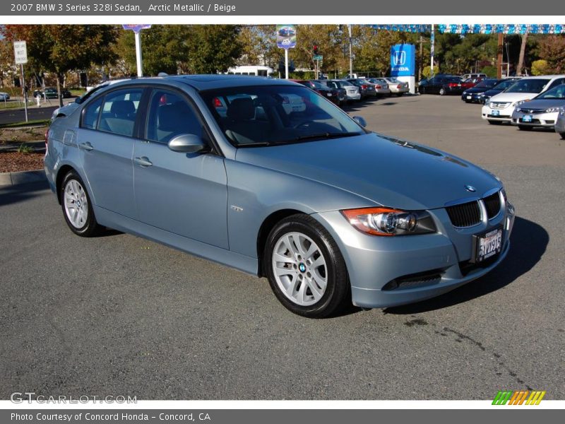 Arctic Metallic / Beige 2007 BMW 3 Series 328i Sedan