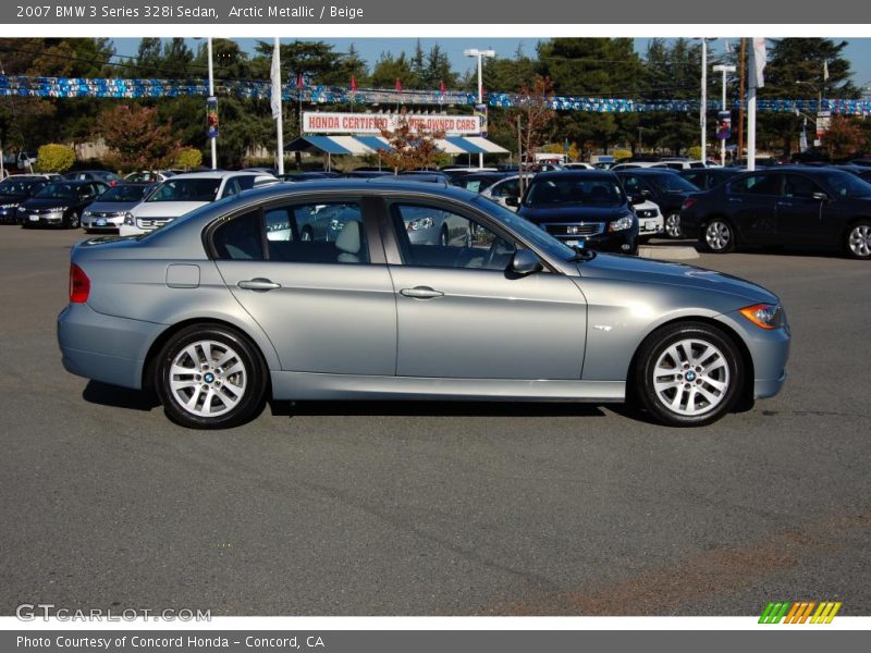 Arctic Metallic / Beige 2007 BMW 3 Series 328i Sedan