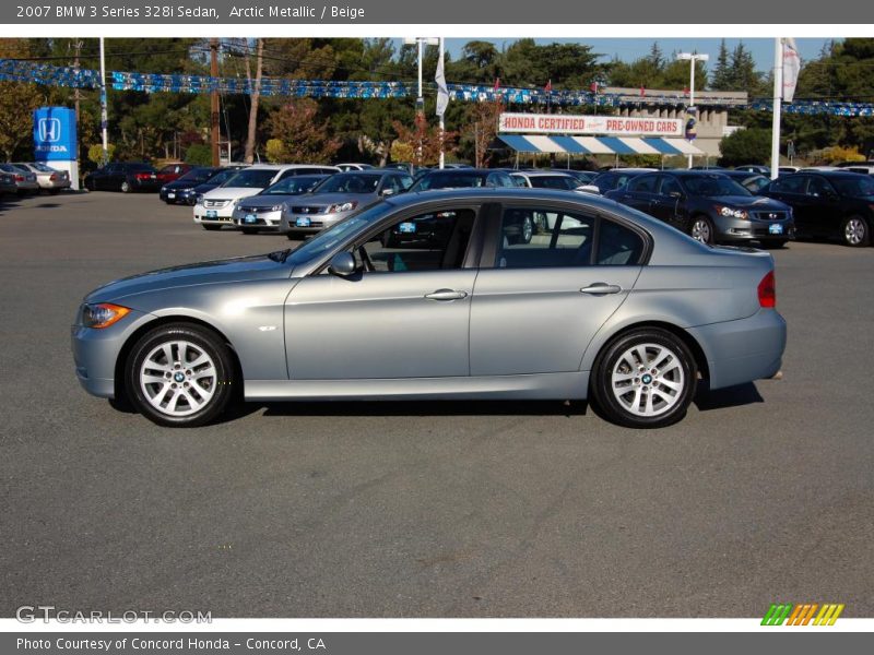 Arctic Metallic / Beige 2007 BMW 3 Series 328i Sedan