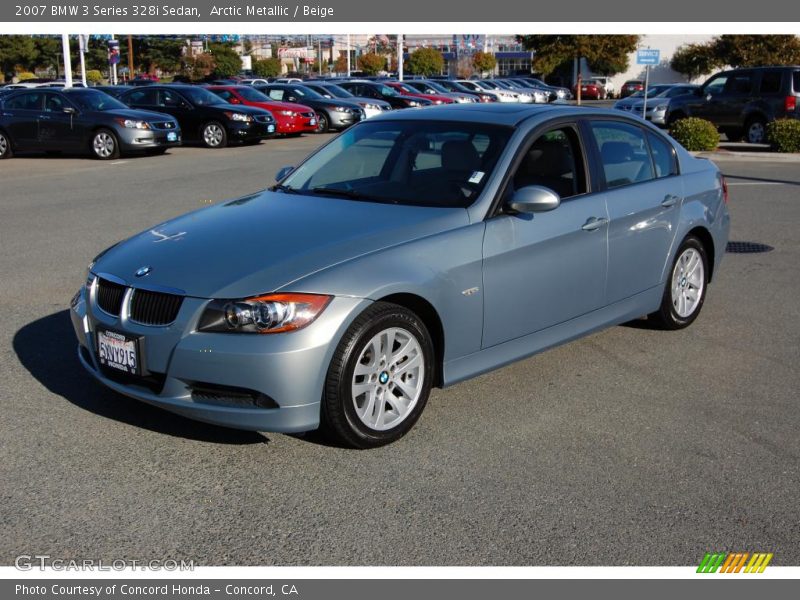 Arctic Metallic / Beige 2007 BMW 3 Series 328i Sedan