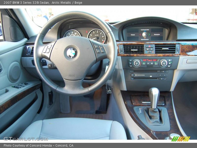 Arctic Metallic / Beige 2007 BMW 3 Series 328i Sedan