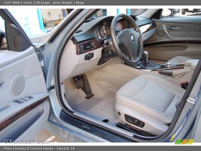 Arctic Metallic / Beige 2007 BMW 3 Series 328i Sedan