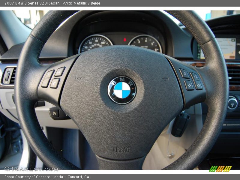 Arctic Metallic / Beige 2007 BMW 3 Series 328i Sedan