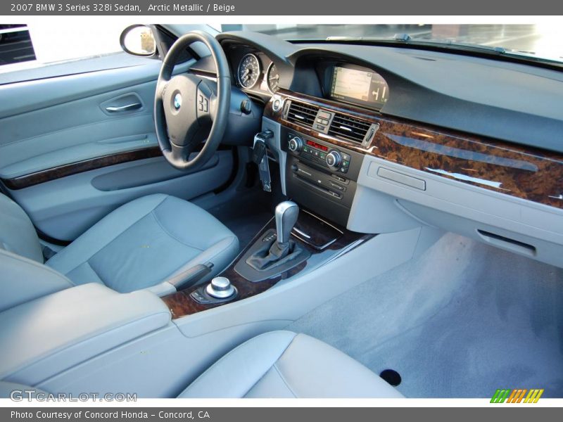 Arctic Metallic / Beige 2007 BMW 3 Series 328i Sedan