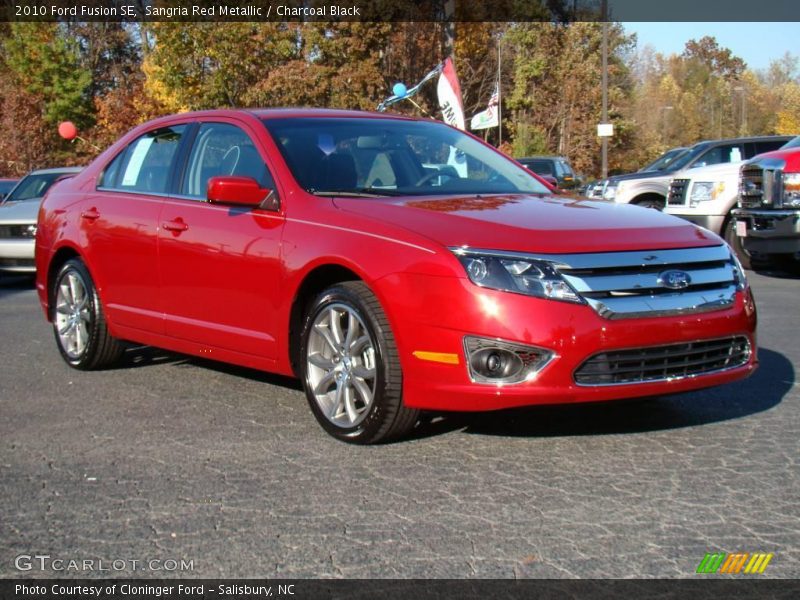 Sangria Red Metallic / Charcoal Black 2010 Ford Fusion SE