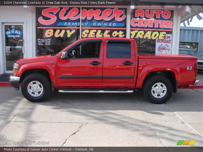 Victory Red / Very Dark Pewter 2004 Chevrolet Colorado LS Crew Cab 4x4