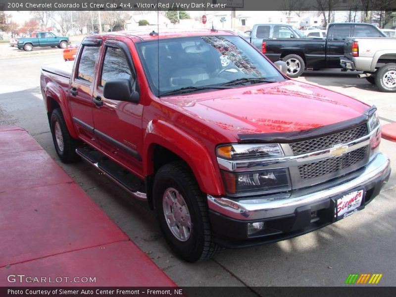 Victory Red / Very Dark Pewter 2004 Chevrolet Colorado LS Crew Cab 4x4