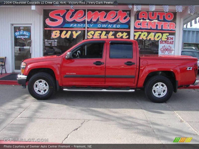 Victory Red / Very Dark Pewter 2004 Chevrolet Colorado LS Crew Cab 4x4