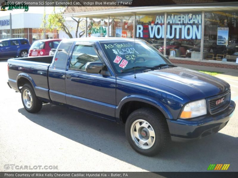 Indigo Blue Metallic / Pewter 2000 GMC Sonoma SLS Sport Extended Cab