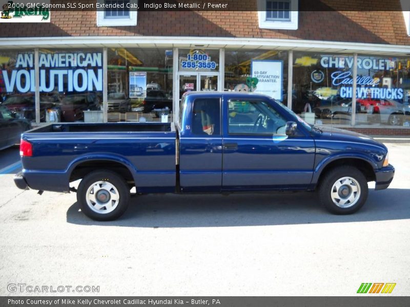 Indigo Blue Metallic / Pewter 2000 GMC Sonoma SLS Sport Extended Cab