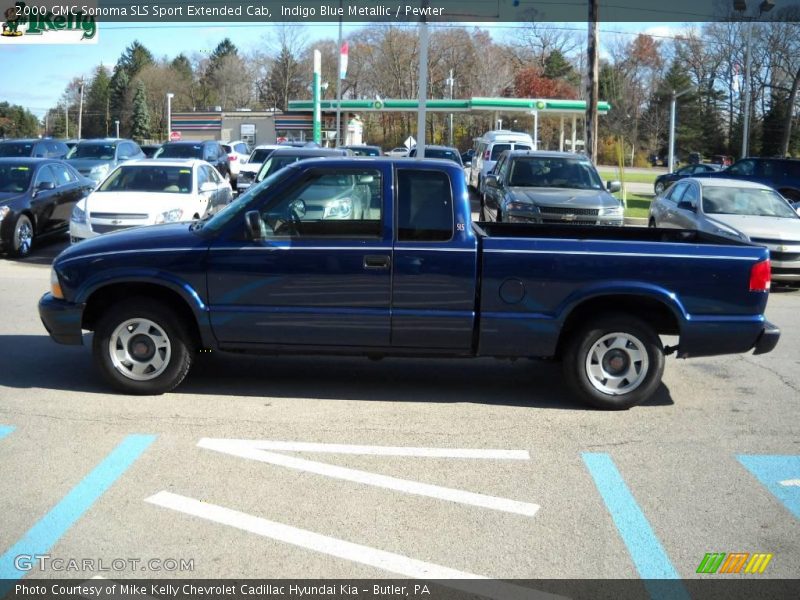Indigo Blue Metallic / Pewter 2000 GMC Sonoma SLS Sport Extended Cab