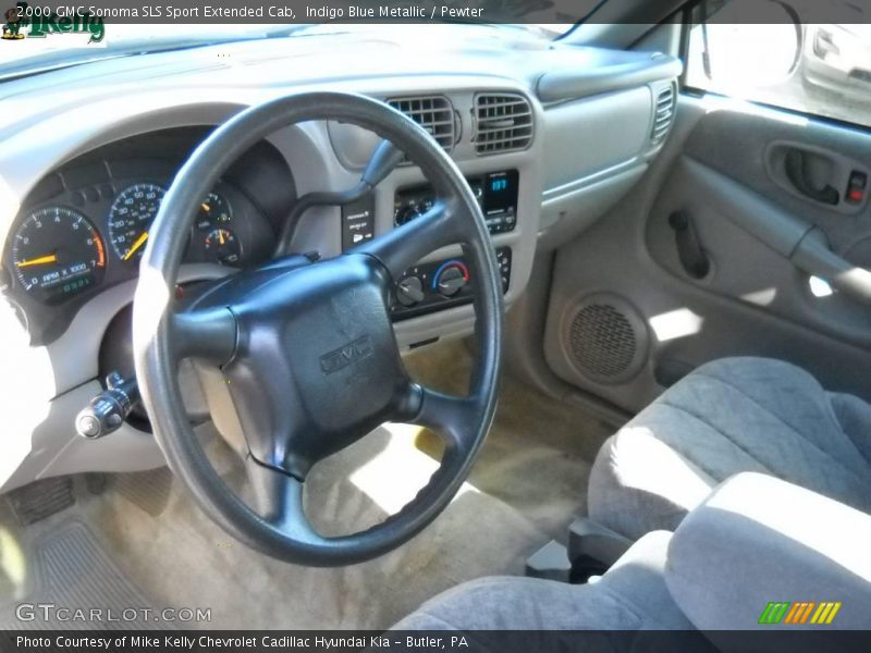 Indigo Blue Metallic / Pewter 2000 GMC Sonoma SLS Sport Extended Cab