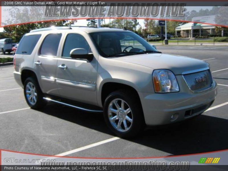 Gold Mist Metallic / Light Tan 2008 GMC Yukon Denali AWD