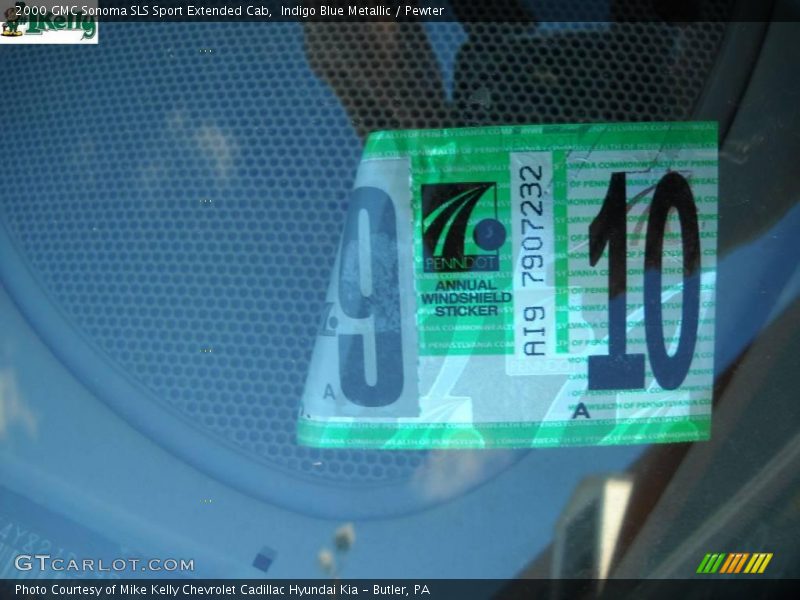 Indigo Blue Metallic / Pewter 2000 GMC Sonoma SLS Sport Extended Cab