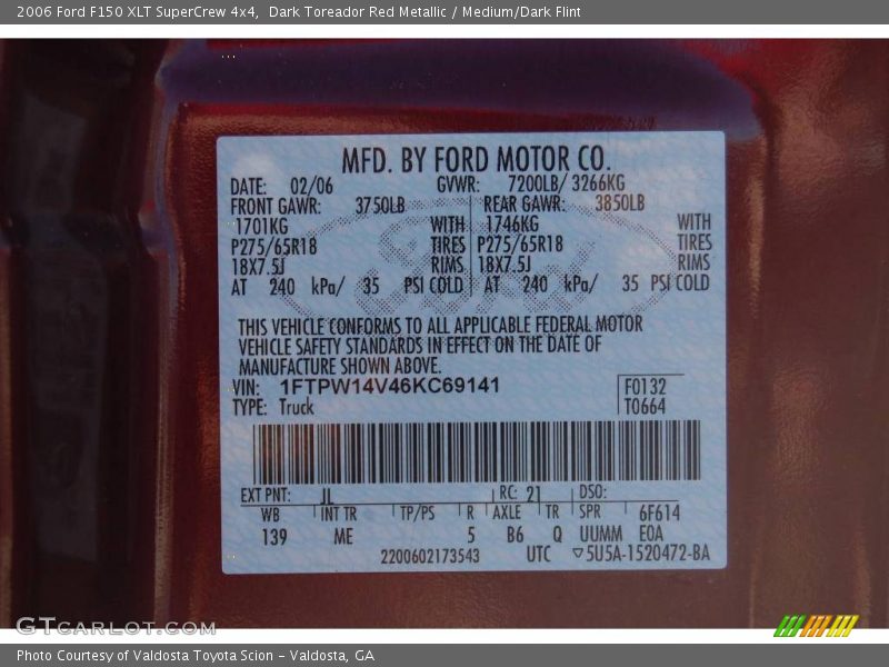 Dark Toreador Red Metallic / Medium/Dark Flint 2006 Ford F150 XLT SuperCrew 4x4