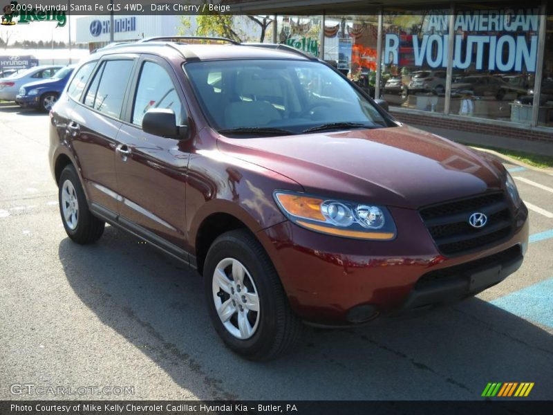 Dark Cherry / Beige 2009 Hyundai Santa Fe GLS 4WD