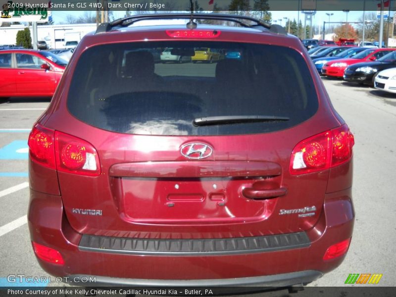 Dark Cherry / Beige 2009 Hyundai Santa Fe GLS 4WD