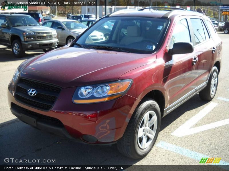 Dark Cherry / Beige 2009 Hyundai Santa Fe GLS 4WD