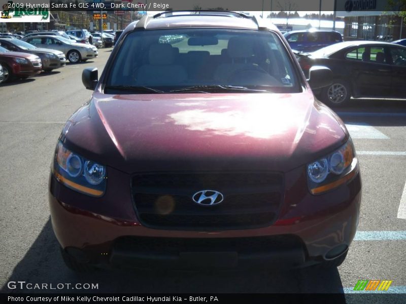 Dark Cherry / Beige 2009 Hyundai Santa Fe GLS 4WD