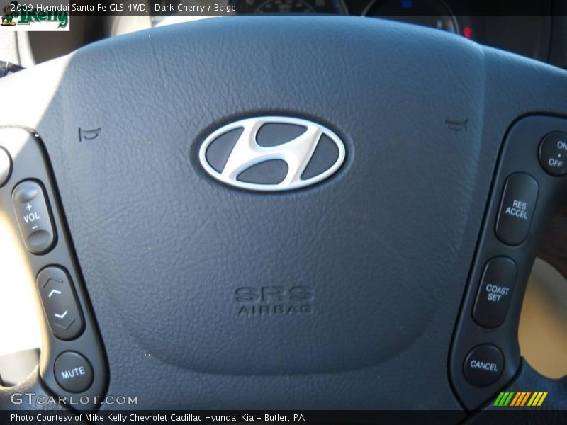 Dark Cherry / Beige 2009 Hyundai Santa Fe GLS 4WD
