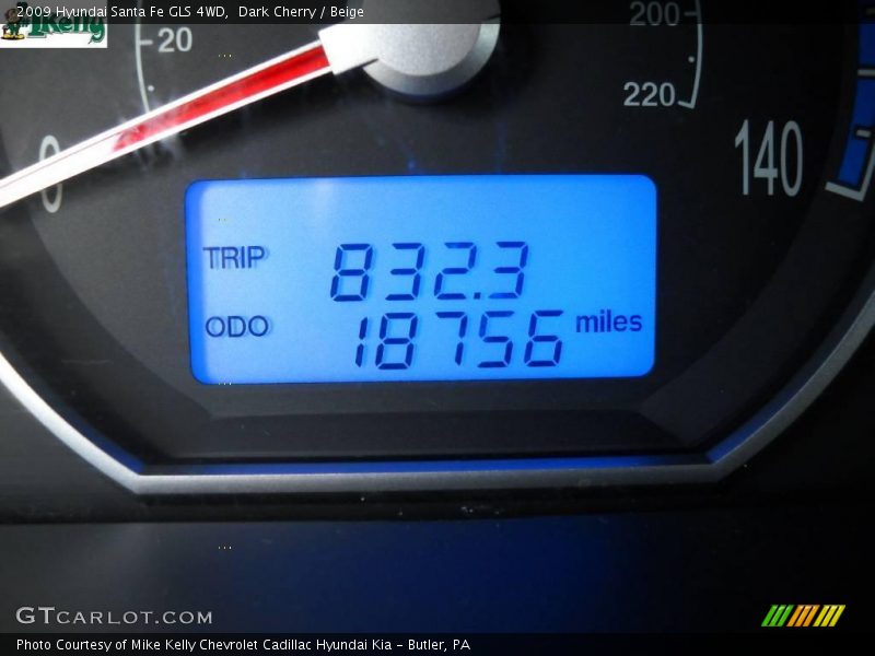 Dark Cherry / Beige 2009 Hyundai Santa Fe GLS 4WD