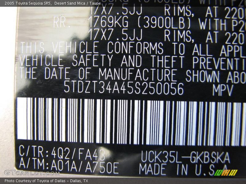 Desert Sand Mica / Taupe 2005 Toyota Sequoia SR5