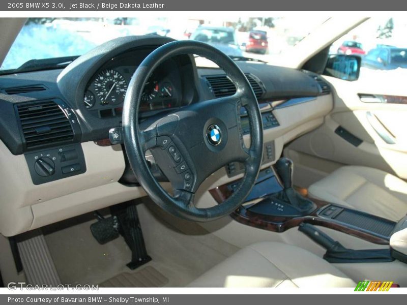 Jet Black / Beige Dakota Leather 2005 BMW X5 3.0i