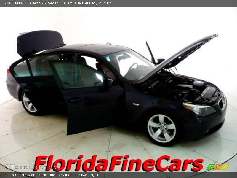 Orient Blue Metallic / Auburn 2005 BMW 5 Series 525i Sedan
