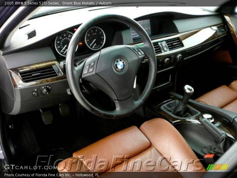 Orient Blue Metallic / Auburn 2005 BMW 5 Series 525i Sedan
