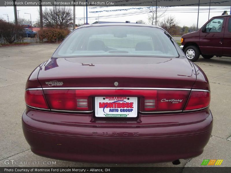 Bordeaux Red Pearl / Medium Gray 2000 Buick Century Custom