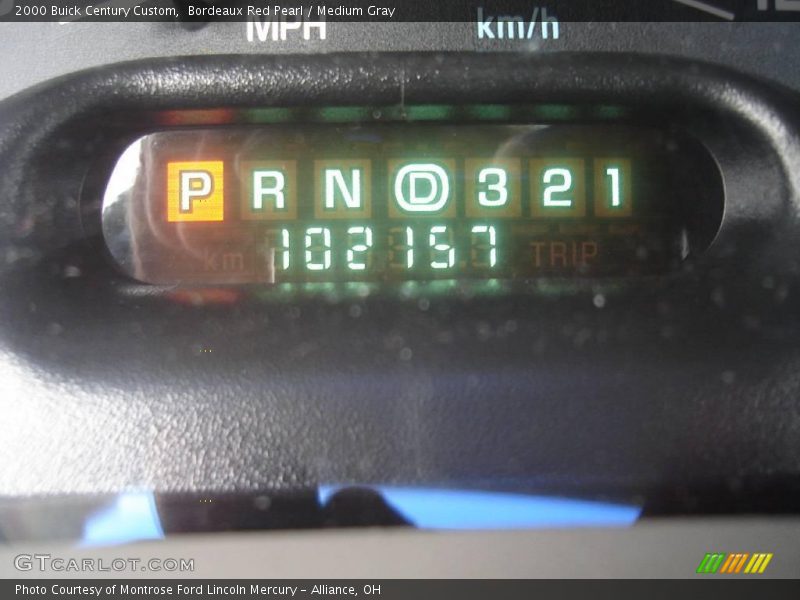 Bordeaux Red Pearl / Medium Gray 2000 Buick Century Custom
