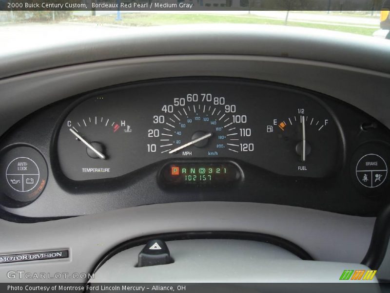 Bordeaux Red Pearl / Medium Gray 2000 Buick Century Custom
