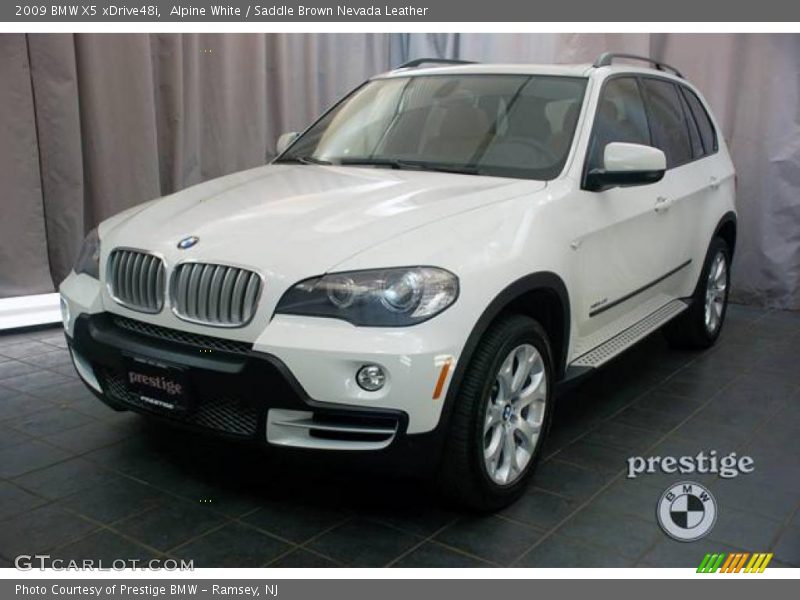 Alpine White / Saddle Brown Nevada Leather 2009 BMW X5 xDrive48i